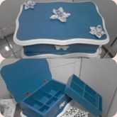 Porta jóia azul 1( fuxicos azuis)